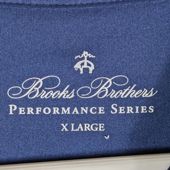 Brooks Brothers Mens XL Performance Polo Shirt Blue Stretch Short Sleeve Golf - Picture 2 of 4